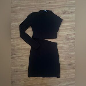 Zara Asymmetrical Black Dress